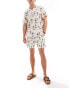 Фото #2 товара ASOS DESIGN co-ord relaxed revere shirt with palm tree print