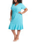 ფოტო #4 პროდუქტის Plus Size Twist-Front Flounce-Hem Dress