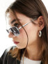 Jeepers Peepers rectangle metal sunglasses in silver