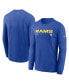 Фото #2 товара Men's Royal Los Angeles Rams Infograph Lock Up Performance Long Sleeve T-shirt