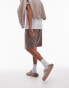 Фото #6 товара Topman relaxed fit jersey shorts in washed brown - BROWN