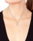 EFFY® Diamond Round & Baguette Double Heart Pendant Necklace (1/4 ct. t.w.) in 14k White Gold, 17-1/2" + 1/2" extender