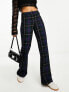 Weekday low rise flare trousers in check