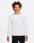 Nike Running Dri-FIT Miler long sleeve top in white Белый, M - Chest 37.5-41 - фото #1