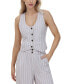 Women's Linen Striped Vest Natural Sa, XL - фото #1