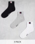 Фото #1 товара Champion 3 pack crew socks in grey white and black