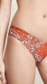 Onia Women's 187458 Orange Floral Bandana Print Bikini Bottoms Swimwear Size M