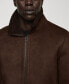 ფოტო #5 პროდუქტის Men's Shearling-Lined Leather-Effect Jacket