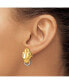 ფოტო #3 პროდუქტის 18k Yellow Gold Two-Tone Polished Panther Head Omega Back Earrings