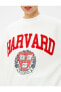 Фото #10 товара Kolej Sweatshirt Oversize Harvard Lisanlı Bisiklet Yaka