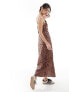 Фото #7 товара ASOS DESIGN maxi slip dress in spun in animal print