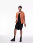 Topman short sleeve relaxed burn out shirt in orange