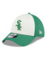Фото #1 товара Men's White, Green Chicago White Sox 2024 St. Patrick's Day 39THIRTY Flex Fit Hat