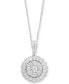 Фото #1 товара EFFY Collection rock Candy by EFFY® Halo Cluster Pendant Necklace (1-1/5 ct. t.w.) in 14k White or Yellow Gold