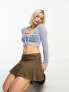 Фото #3 товара COLLUSION knitted lace trim crop top in blue