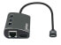 Manhattan USB-C Dock/Hub with Card Reader - Ports (x6): Ethernet - HDMI - USB-A (x3) and USB-C - With Power Delivery (100W) to USB-C Port (Note additional USB-C wall charger and USB-C cable needed) - Equivalent to DKT30CSDHPD3 - Aluminium - Black - 3 Year Warranty