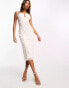 Фото #1 товара Starlet exclusive ruched cup embellished midi dress in ivory