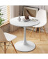 32" Modern Round Dining Table With Printed Marble Tabletop