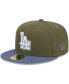 Фото #4 товара Men's Olive, Blue Los Angeles Dodgers 59FIFTY Fitted Hat