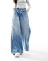 Stradivarius wide leg jean in medium blue BLAU, 36 - фото #2