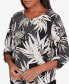 Фото #5 товара Women's Opposites Attract Printed Leaves Top with Necklace