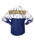 Women's Navy West Virginia Mountaineers Tie-Dye Long Sleeve Jersey T-shirt Синий, XS - фото #2