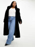 Forever New Curve faux fur maxi coat in black