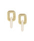 Women's White Link Drop Earrings