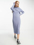 Фото #4 товара Object knitted midi dress in blue