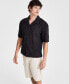 Фото #1 товара Men's Idris Floral Eyelet Short-Sleeve Camp Shirt, Created for Macy's