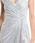 Фото #3 товара Sho By Tadashi Shoji Draped Cocktail Dress Women's Metallic Xl