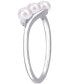 ფოტო #4 პროდუქტის Cultured Freshwater Pearl (3-1/2-4mm) & Diamond Accent Bypass Ring in Sterling Silver