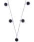 ფოტო #1 პროდუქტის Black Spinel Bezel Dangle 18" Statement Necklace (1-3/8 ct. t.w.) in Sterling Silver