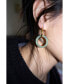 Amelie skinny — Green jade stone hoop earrings