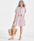 Фото #1 товара Платье Style & Co. полосатое с разрезом на горловине