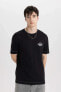Erkek T-shirt Siyah B9005ax/bk81