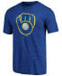 Фото #2 товара Men's Heathered Royal Milwaukee Brewers Weathered Official Logo Tri-Blend T-shirt