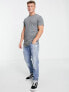 Jack & Jones Essentials cotton longline curve hem t-shirt in grey