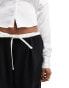 Extro & Vert drawstring tailored trousers in black and white