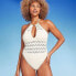 Women's High Neck Crochet Extra High Leg One Piece Swimsuit - Shade & Shore