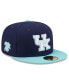 ფოტო #1 პროდუქტის Men's Navy, Light Blue Kentucky Wildcats 59FIFTY Fitted Hat