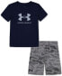 Фото #1 товара Toddler & Little Boys Logo T-Shirt & Printed Shorts, 2 Piece Set