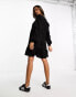 JDY v neck tiered mini dress in black