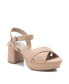 ფოტო #3 პროდუქტის Women's Suede Cross Strap Sandals By Beige