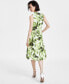 ფოტო #2 პროდუქტის Women's Jenna Blurry-Print Drawstring-Waist Dress