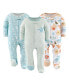 Baby Girls Sunshine Neutral Footed Baby Sleepers 3-Pack,