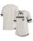 Фото #4 товара Women's Heathered Gray Las Vegas Raiders Plus Size Lace-Up V-Neck T-shirt