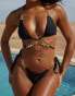 Фото #1 товара Moda Minx X Savannah-Shae Richards valentina coin tie side bikini bottom in black