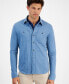 Men's Regular-Fit Button-Down Knit Shirt, Created for Macy's