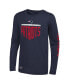 ფოტო #1 პროდუქტის Men's Navy New England Patriots Impact Long Sleeve T-shirt